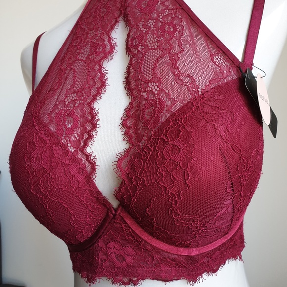 NWT Bras N Things dark red halter convertible bra, 10DD / 32DD - Picture 3 of 4